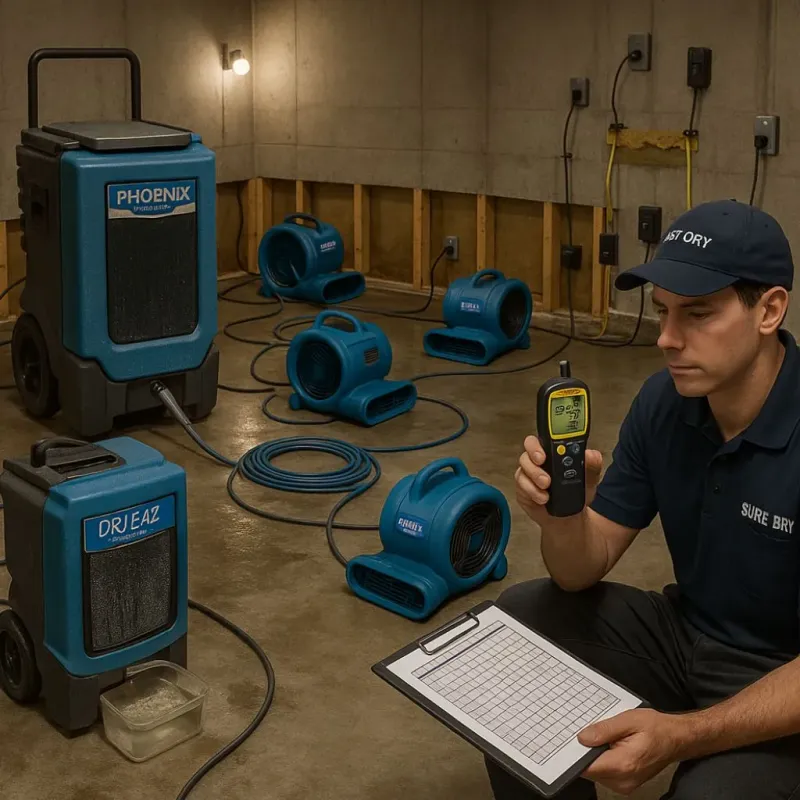 Structural Drying and Dehumidification process in Homestead Meadows South, TX